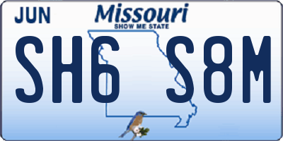 MO license plate SH6S8M