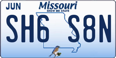 MO license plate SH6S8N