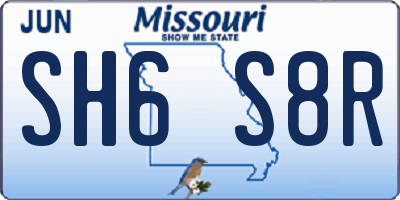 MO license plate SH6S8R