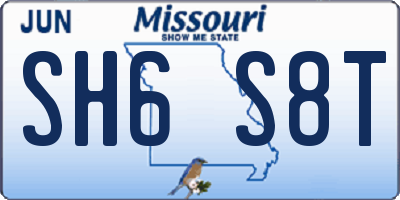 MO license plate SH6S8T