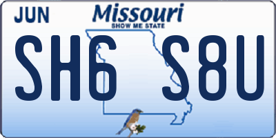 MO license plate SH6S8U