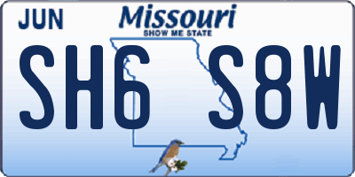 MO license plate SH6S8W