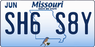 MO license plate SH6S8Y