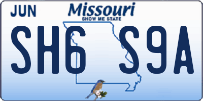 MO license plate SH6S9A
