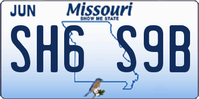 MO license plate SH6S9B