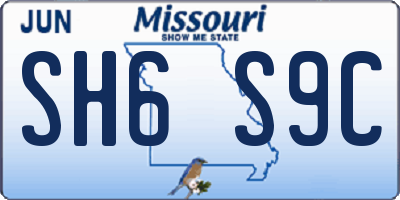 MO license plate SH6S9C