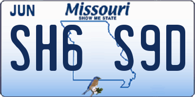 MO license plate SH6S9D