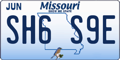 MO license plate SH6S9E