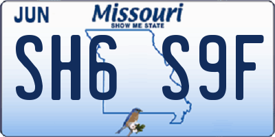MO license plate SH6S9F