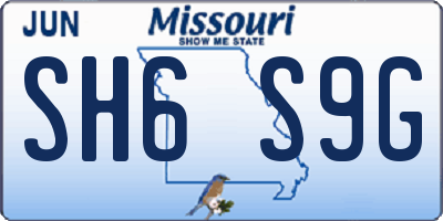 MO license plate SH6S9G