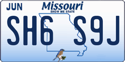 MO license plate SH6S9J