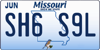 MO license plate SH6S9L