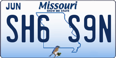 MO license plate SH6S9N