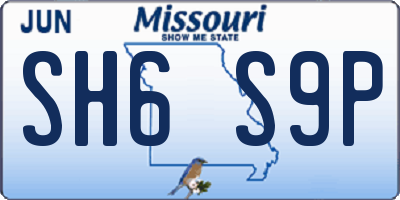 MO license plate SH6S9P