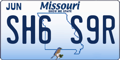 MO license plate SH6S9R