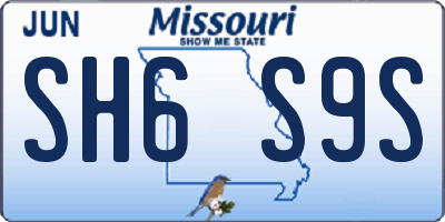 MO license plate SH6S9S