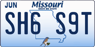 MO license plate SH6S9T