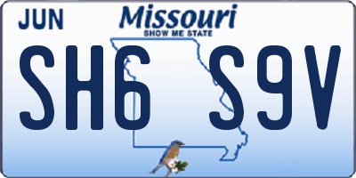 MO license plate SH6S9V