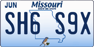 MO license plate SH6S9X