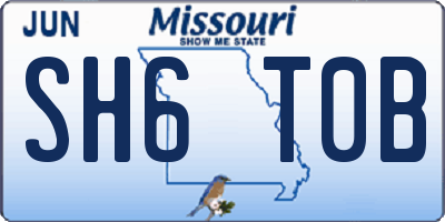 MO license plate SH6T0B
