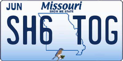 MO license plate SH6T0G