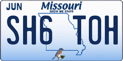 MO license plate SH6T0H