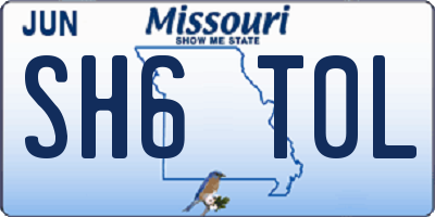 MO license plate SH6T0L