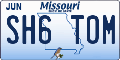 MO license plate SH6T0M