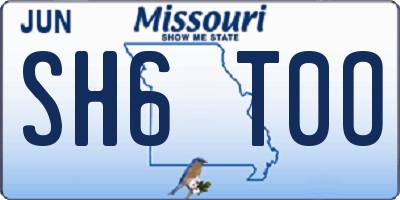 MO license plate SH6T0O