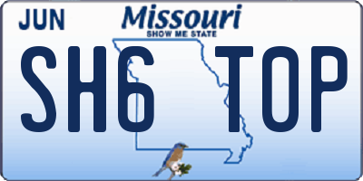 MO license plate SH6T0P