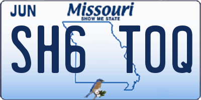 MO license plate SH6T0Q