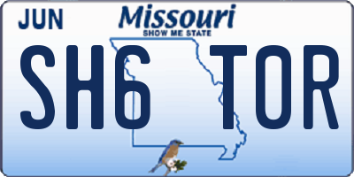 MO license plate SH6T0R