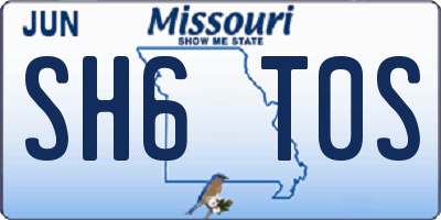 MO license plate SH6T0S