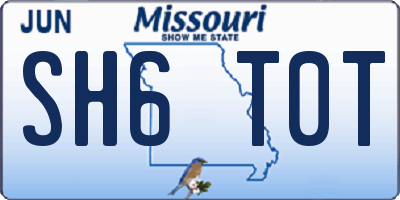 MO license plate SH6T0T