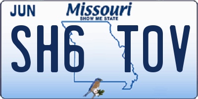 MO license plate SH6T0V