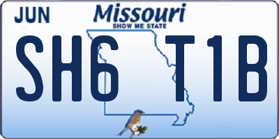 MO license plate SH6T1B