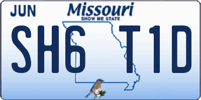 MO license plate SH6T1D
