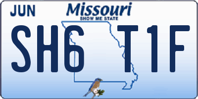 MO license plate SH6T1F