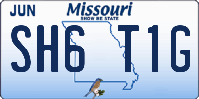 MO license plate SH6T1G