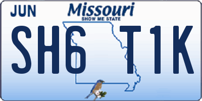 MO license plate SH6T1K