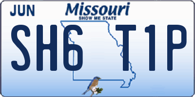 MO license plate SH6T1P