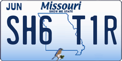 MO license plate SH6T1R