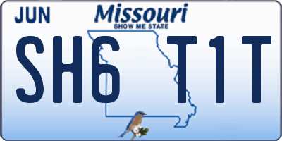 MO license plate SH6T1T