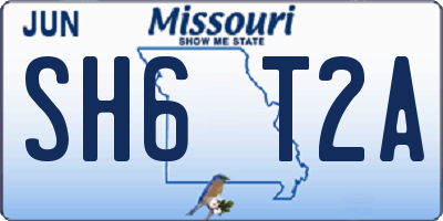 MO license plate SH6T2A