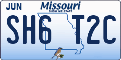 MO license plate SH6T2C