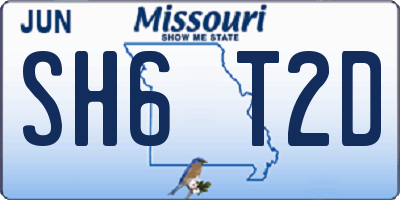MO license plate SH6T2D