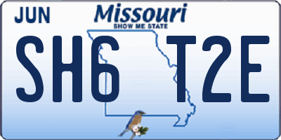 MO license plate SH6T2E