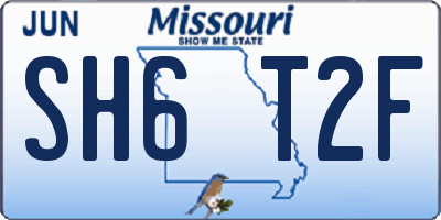 MO license plate SH6T2F