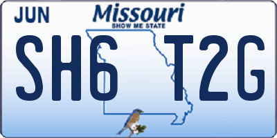 MO license plate SH6T2G