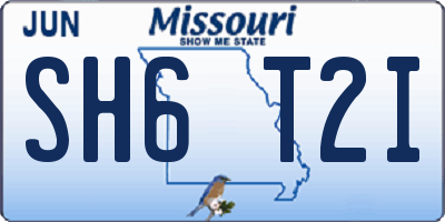 MO license plate SH6T2I